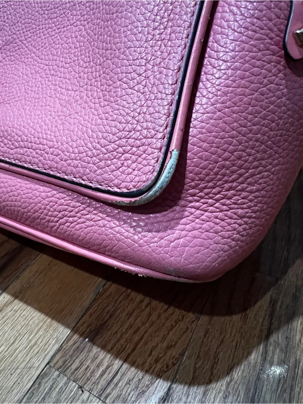 Michael Kors Coral Pink Pebbled Leather Backpack with Gold Hardware